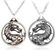 🐉 mortal kombat dragon amulet necklace keychain: stylish jewelry gifts for women/men logo