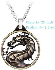 img 3 attached to 🐉 Mortal Kombat Dragon Amulet Necklace Keychain: Stylish Jewelry Gifts for Women/Men