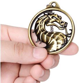 img 2 attached to 🐉 Mortal Kombat Dragon Amulet Necklace Keychain: Stylish Jewelry Gifts for Women/Men