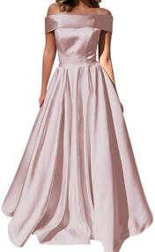 img 4 attached to YuNuo Dresses Shoulder Evening Champagne Women's Clothing for Dresses