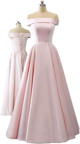 img 3 attached to YuNuo Dresses Shoulder Evening Champagne Women's Clothing for Dresses