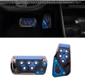 img 3 attached to 🚗 MACHSWON Car Brake Pedal Cover: Non Slip Gas Pedal Pad for Car Vehicle Trunk – 2PCS Blue Footrest Protector