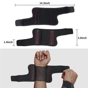 img 1 attached to Adjustable Weightlifting Wrist Brace Pair: Get Effective Support for Strength Training