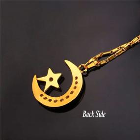 img 1 attached to 🌙 U7 Statement Islamic Jewelry: I Love You to The Moon and Back Crescent Moon Star Pendant Necklace - Symbolic Islamic Necklace for an Endearing Gesture