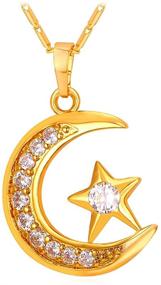 img 4 attached to 🌙 U7 Statement Islamic Jewelry: I Love You to The Moon and Back Crescent Moon Star Pendant Necklace - Symbolic Islamic Necklace for an Endearing Gesture