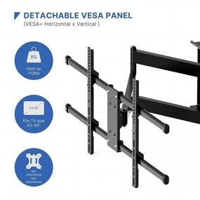 img 1 attached to 📺 Premium Swivel Tilt TV Wall Mount Bracket with 40-inch Extension - Fits 43-80 inch Flat&amp;Curved LED Screen TVs - Full Motion, Max VESA 800x400mm - Holds up to 110lbs