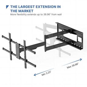 img 2 attached to 📺 Premium Swivel Tilt TV Wall Mount Bracket with 40-inch Extension - Fits 43-80 inch Flat&amp;Curved LED Screen TVs - Full Motion, Max VESA 800x400mm - Holds up to 110lbs