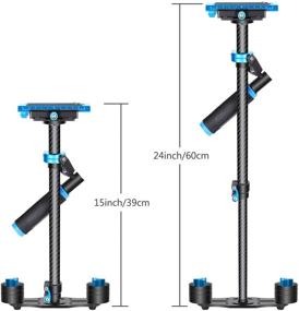 img 2 attached to Neewer Carbon Fiber Handheld Stabilizer - 24"/60cm with Quick Release Plate, 1/4" and 3/8" Screws - Supports DSLR and Video Cameras up to 6.6lbs/3kg