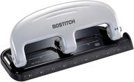 🔒 bostitch inpress 20 reduced effort three-hole punch (silver/black) - efficient and reliable logo