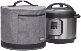 img 4 attached to 🍲 HOMEST Dust Cover for Instant Pot 6 Quart with Pockets, Insulated Pressure Cooker Cover Featuring Easy-to-Clean Lining, Grey