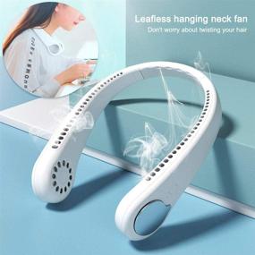 img 2 attached to 🌬️ Hanging Neck Fan: Powerful Dual Wind Head with 360 Degree Rotation - Rechargeable & Wearable Hand-Free Necklace Fan for Sports, Home, and Outdoor Activities