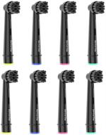 🦷 8pcs charcoal toothbrush heads: braun oral b electric toothbrush compatible, active charcoal bristles, freshen and comfort your mouth logo