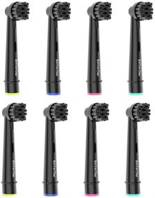 img 4 attached to 🦷 8pcs Charcoal Toothbrush Heads: Braun Oral B Electric Toothbrush Compatible, Active Charcoal Bristles, Freshen and Comfort Your Mouth