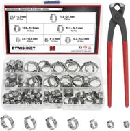 🔒 dywishkey 304 stainless steel single ear hose clamps with pincers kit (90 pcs): secure and convenient clamping solution for multiple applications logo