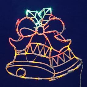 img 2 attached to Vibrant Vickerman Lighted Double Bell LED Christmas Window Silhouette - 15 inch