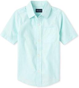 img 1 attached to 👕 Boys' Poplin Button Down Shirt from The Children's Place