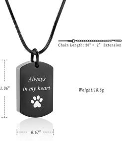 img 3 attached to 🐾 Pet Cremation Jewelry Urn Necklace for Ashes - Minicremation Paw Print Memorial Ash Keepsake Pendant for Cats and Dogs with Filling Kit