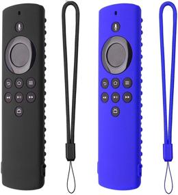 img 4 attached to Hi Color Fir Stick Lit Remote Cover F Stick Lit Firesticksticktv Controller Cover Silicone Skin TV Remote Cover Lite Silicone Remote Control Case (Black Blue)