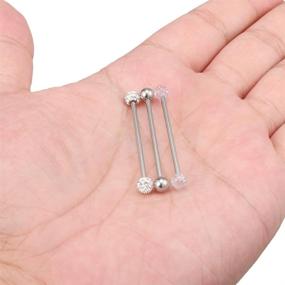 img 2 attached to Ruifan Stainless Industrial Cartilage Piercing Women's Jewelry in Body Jewelry