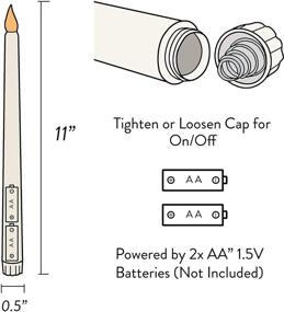img 3 attached to WYZworks Беспламенные светодиодные свечи-таперы, цвет ивори, 12 шт. - подлинно пульсирующий фальшивый воск