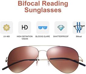 img 2 attached to 🕶️ Bifocal Aviator Reading Sunglasses - 2 Pairs of Invisible Shades Sun Reader Glasses