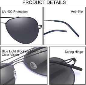 img 3 attached to 🕶️ Bifocal Aviator Reading Sunglasses - 2 Pairs of Invisible Shades Sun Reader Glasses