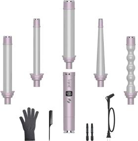 img 4 attached to 🔥 Lisiproof 5 in 1 Hair Curling Iron Wand Set: Interchangeable Ceramic Barrels with LCD Temperature Adjustment, Dual Voltage - Perfect for All Hairstyles!