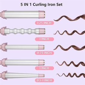 img 2 attached to 🔥 Lisiproof 5 in 1 Hair Curling Iron Wand Set: Interchangeable Ceramic Barrels with LCD Temperature Adjustment, Dual Voltage - Perfect for All Hairstyles!