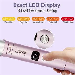 img 1 attached to 🔥 Lisiproof 5 in 1 Hair Curling Iron Wand Set: Interchangeable Ceramic Barrels with LCD Temperature Adjustment, Dual Voltage - Perfect for All Hairstyles!