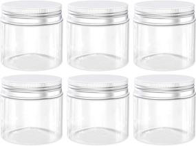 img 4 attached to 🍶 6 PCS 16oz Clear Plastic Mason Jars with Wide Mouth and Lids - Airtight Kitchen & Household Storage Containers