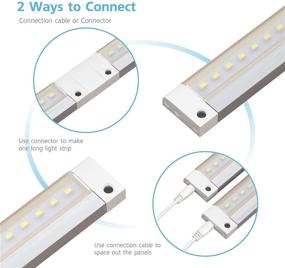 img 2 attached to 🔆 Enhance your Kitchen with EShine White Finish 4 Panels 12 Inch LED Dimmable Under Cabinet Lighting Kit: Hand Wave Activated, Touchless Dimming Control, in Warm White (3000K)