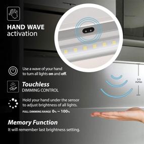 img 3 attached to 🔆 Enhance your Kitchen with EShine White Finish 4 Panels 12 Inch LED Dimmable Under Cabinet Lighting Kit: Hand Wave Activated, Touchless Dimming Control, in Warm White (3000K)