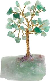 img 4 attached to 🌳 JIC Gem Green Aventurine Crystal Tree Wire Wrapped on Natural Green Fluorite Base - Home Office Decor Figurine, 4 Inches