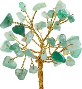 img 3 attached to 🌳 JIC Gem Green Aventurine Crystal Tree Wire Wrapped on Natural Green Fluorite Base - Home Office Decor Figurine, 4 Inches