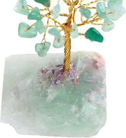 img 2 attached to 🌳 JIC Gem Green Aventurine Crystal Tree Wire Wrapped on Natural Green Fluorite Base - Home Office Decor Figurine, 4 Inches