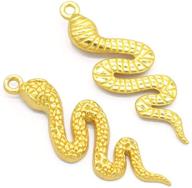 🐍 20 pcs alloy snake charms: perfect metal pendants for diy jewelry making & crafting (bright gold) logo