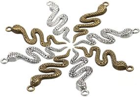 img 1 attached to 🐍 20 Pcs Alloy Snake Charms: Perfect Metal Pendants for DIY Jewelry Making & Crafting (Bright Gold)