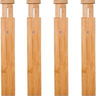 🗄️ versatile bamboo drawer dividers with adjustable spring loaded separator – ideal expandable wooden dividers for kitchen, bedroom, bathroom, dresser & office логотип