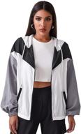 π§₯ sweatyrocks lightweight windbreaker: stylish and functional women's patchwork outerwear in coats, jackets & vests logo