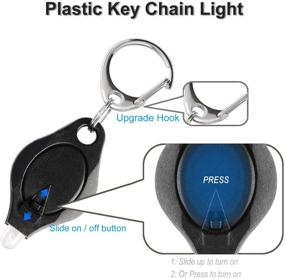 img 2 attached to RISEMART Mini LED Keychain Flashlight - Pack of 10 Black, Ultra Bright Key Ring Tiny Light Torch with Batteries Included