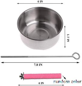 img 2 attached to 🐦 Premium 2 Pack Stainless Steel Bird Feeder with Treat Skewer - Cage Bowls & Water Dish for Parrots