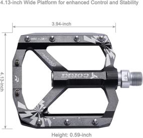 img 2 attached to 🚲 Corki Extra Large Mountain Bike Pedals Flat: Aluminum Alloy MTB Pedals with Wide Platform - 9/16" (1-Pair, Black/Red/Purple)