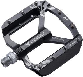 img 4 attached to 🚲 Corki Extra Large Mountain Bike Pedals Flat: Aluminum Alloy MTB Pedals with Wide Platform - 9/16" (1-Pair, Black/Red/Purple)