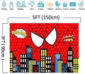 img 1 attached to 🕷️ Vibrant Red Spider Web Photography Backdrop: Perfect for Baby Showers, Superhero-themed Parties, and 1st Birthday Celebrations