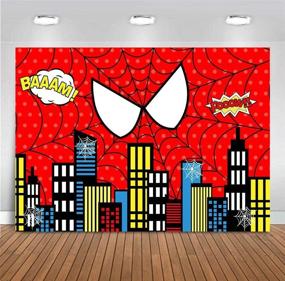 img 2 attached to 🕷️ Vibrant Red Spider Web Photography Backdrop: Perfect for Baby Showers, Superhero-themed Parties, and 1st Birthday Celebrations