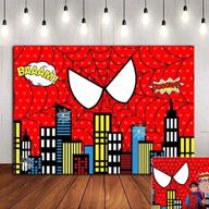 🕷️ vibrant red spider web photography backdrop: perfect for baby showers, superhero-themed parties, and 1st birthday celebrations logo