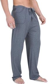 img 2 attached to 👖 Comfortable Men's Cotton Drawstring Lounge Pants by Cottonique: Premium Quality Men's Clothing