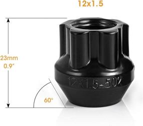 img 3 attached to Защитите свои колеса с помощью 51 черной гайки M12x1.5 с замком - открытый дизайн - в комплекте 1 ключ - 4+1 шт.