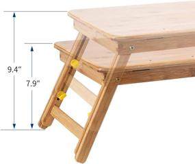 img 2 attached to 🛏️ Lap Desk: Foldable Bed Tray with Adjustable Height and Tilting Top for 13.5 Inch Laptops