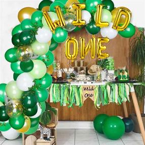 img 2 attached to 🎈 1st Birthday Safari Jungle Theme Decorations - JOYYPOP Wild One Balloons, Artificial Ivy, High Chair Banner, Little Crown